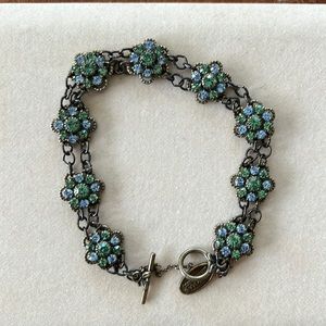 Green and blue flower bracelet